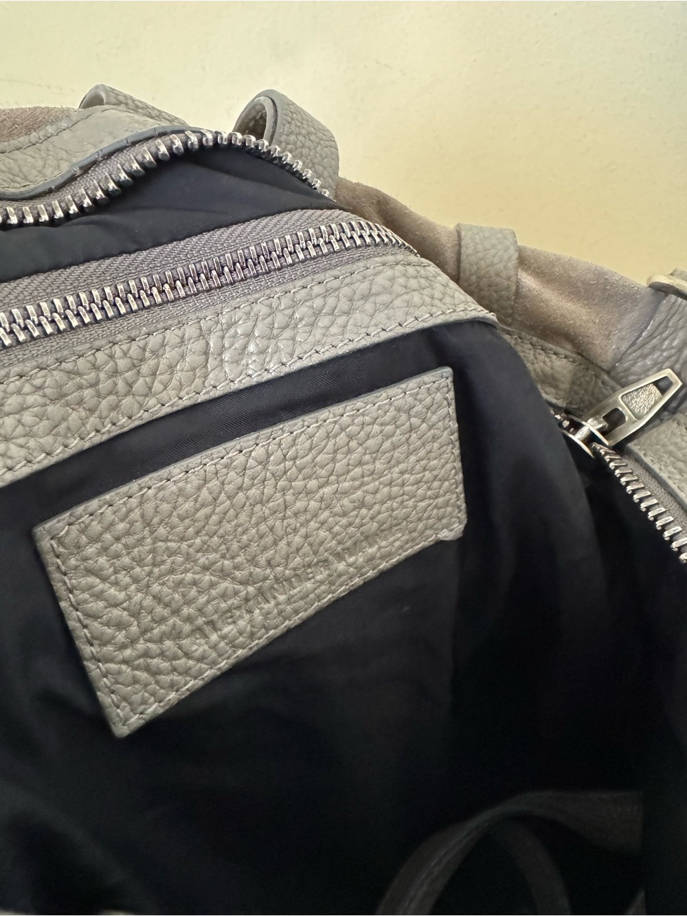 Alexander Wang Kirsten Satchel Bag Suede Leather Grey Shoulder Strap Tote - Picture 11 of 12